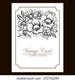 Invitation with floral background