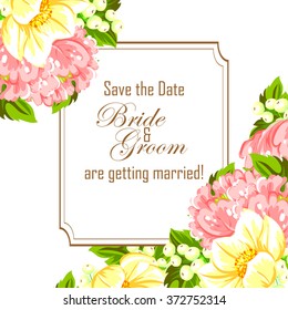 Invitation with floral background