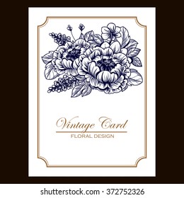 Invitation with floral background