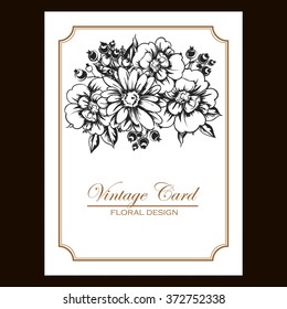 Invitation with floral background