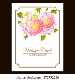 Invitation with floral background