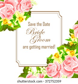 Invitation with floral background