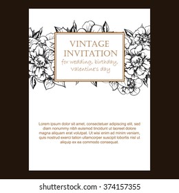 Invitation with floral background