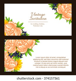 Invitation with floral background