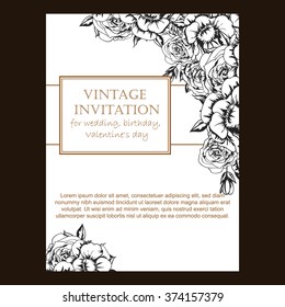 Invitation with floral background