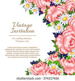 Invitation with floral background