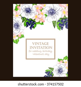 Invitation with floral background