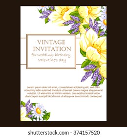 Invitation with floral background