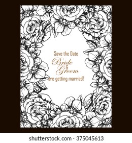 Invitation with floral background