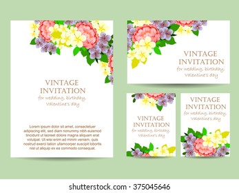 Invitation with floral background