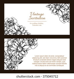 Invitation with floral background