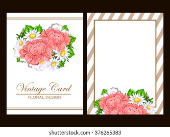 Invitation with floral background