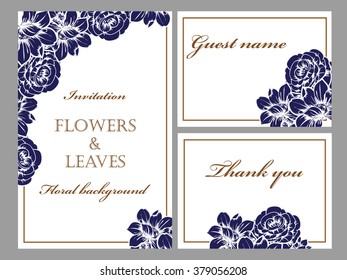 Invitation with floral background
