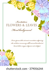 Invitation with floral background