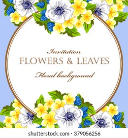 Invitation with floral background