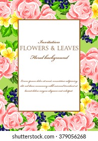 Invitation with floral background
