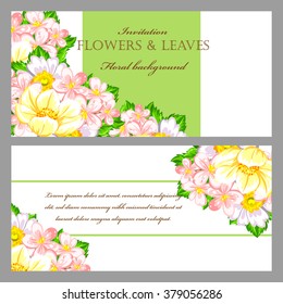 Invitation with floral background