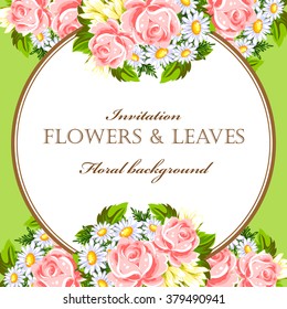 Invitation with floral background