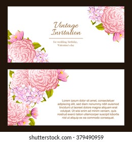 Invitation with floral background