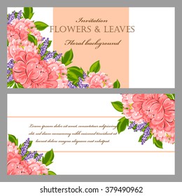 Invitation with floral background