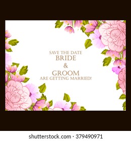 Invitation with floral background
