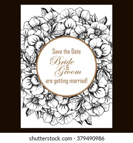 Invitation with floral background