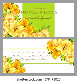 Invitation with floral background