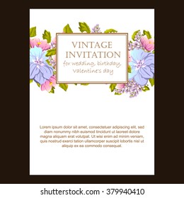 Invitation with floral background