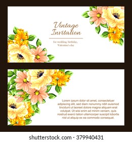 Invitation with floral background