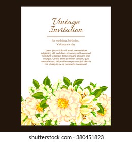 Invitation with floral background
