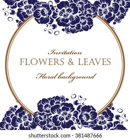 Invitation with floral background