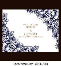 Invitation with floral background