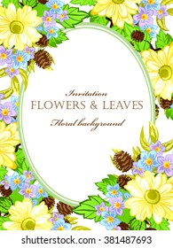 Invitation with floral background