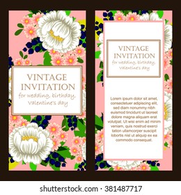 Invitation with floral background