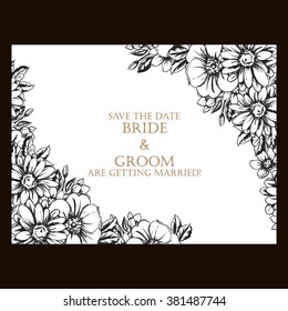 Invitation with floral background