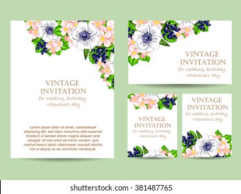 Invitation with floral background