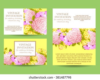 Invitation with floral background