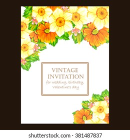 Invitation with floral background