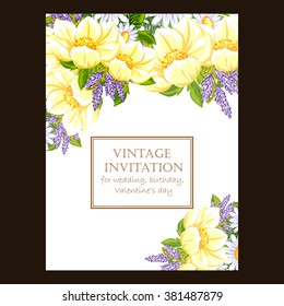 Invitation with floral background