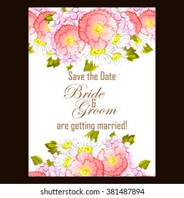 Invitation with floral background