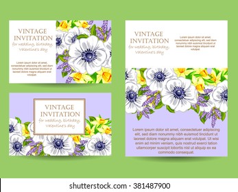Invitation with floral background