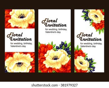 Invitation with floral background