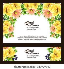 Invitation with floral background