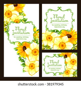 Invitation with floral background