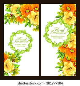 Invitation with floral background