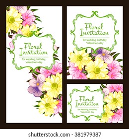 Invitation with floral background