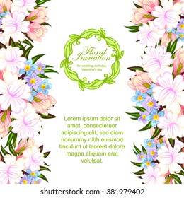 Invitation with floral background