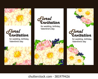 Invitation with floral background