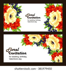 Invitation with floral background