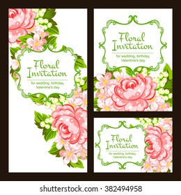 Invitation with floral background